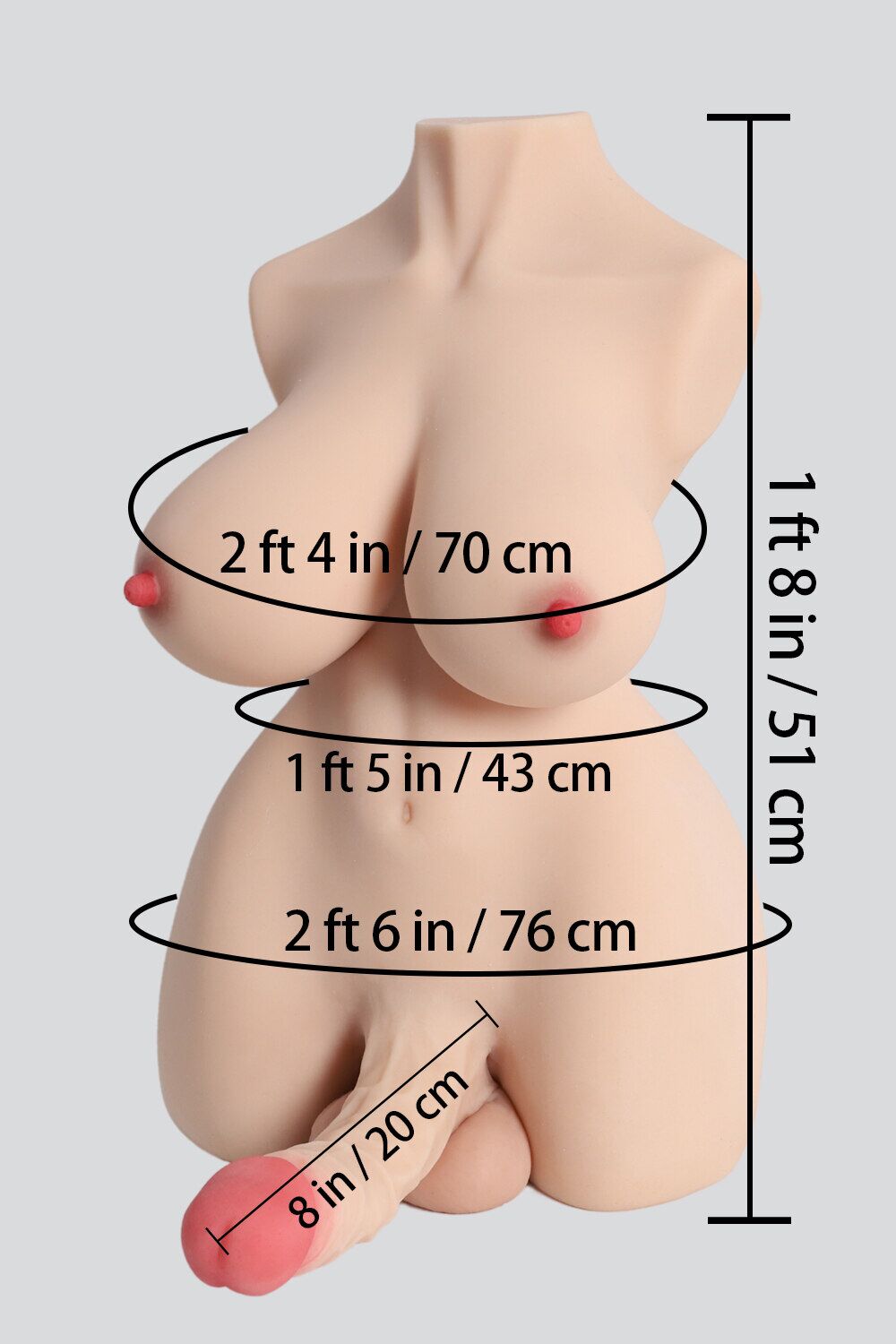 51cm1ft8 25.3LB Shemale TPE Sex Doll Torso (1) WanYi 51cm/1ft8 25.3LB Shemale TPE Sex Doll Torso at rosemarydoll